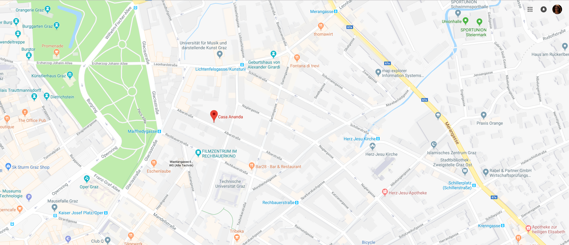 Kartenausschnitt: Zu Bioresonanz Trikobin Behandlungen Birgit Deutsch in Graz